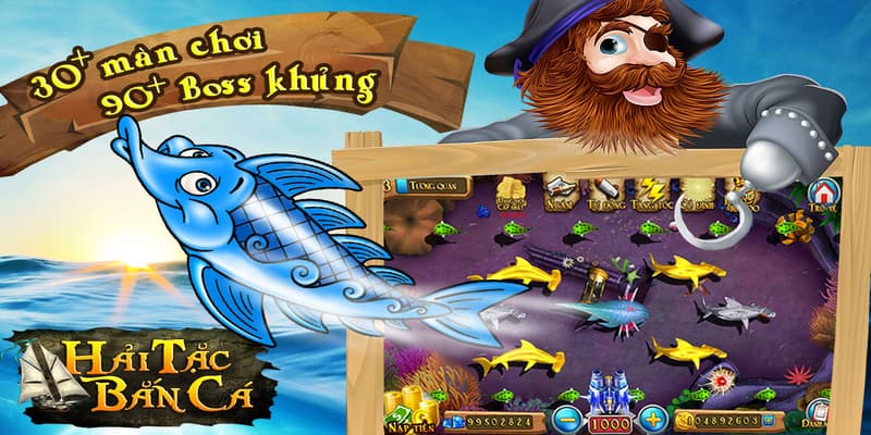 Bắn cá hải tặc hệ thống boss và vũ khí đa dạng